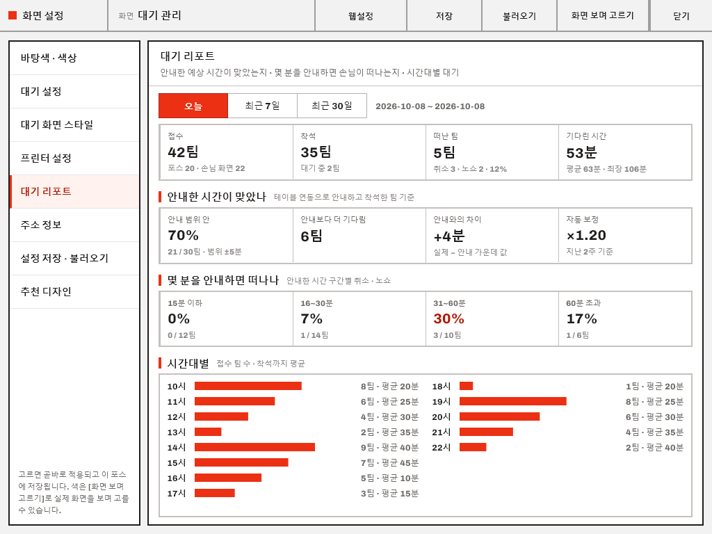 대기 리포트 실제 화면